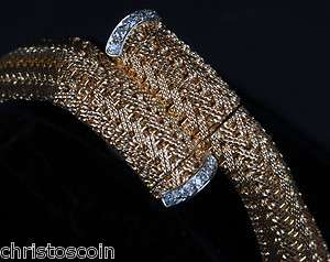 Vitage Ladies Omega 14K Solid Gold & Diamond Hidden Watch Bracelet 