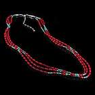 LEE ANGEL Red Coral Turquoise Necklace NWT  
