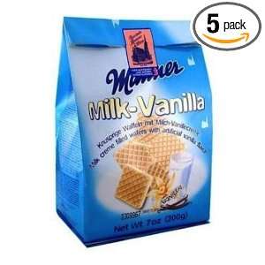 Manner Milk Vanilla Wafers, 7 Ounce Bags (Pack of 5)  