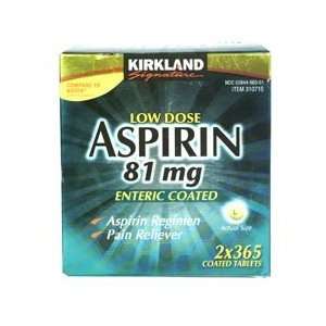 Enteric Safety Coated Low Dose Aspirin 730 ct (81mg /2 x 365 enteric 