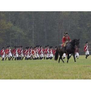 British Army on the Field in a Reenactment of the Surrender at 