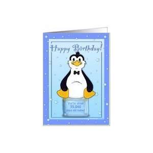   96th Birthday   Penguin on Ice Cool Birthday Facts Card Toys & Games
