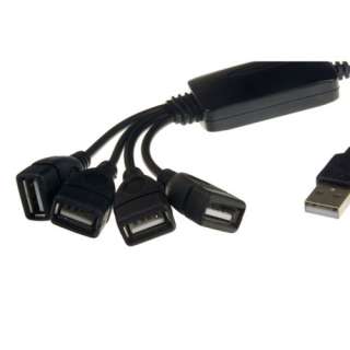 USB 2.0 4 Port Hub Splitter Cable Adapter High Speed 480Mbps  