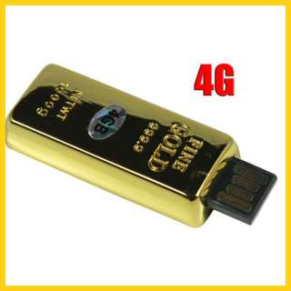 4GB Mini Gold Bar Shape USB 2.0 Flash Memory Drive Stick New  
