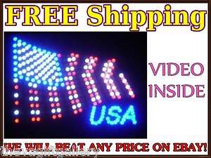 USA Flag Animated Large LED Sign 19x19 Fourth of July, American Pride 