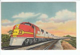   Railroad Train Super Chief Linen Old Postcard Vintage Engine RR  