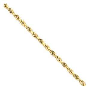   5mm Solid Diamond Cut Quadruple Rope Chain with a Lobster Clasp 18