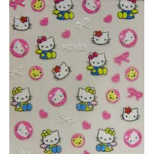  XH Hello kitty nai art sticker pink kitty with heart and 