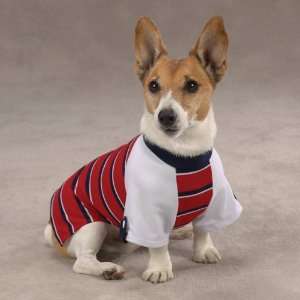  Small/Medium Red Athletic Fit Rugby Striped Dog Shirt 