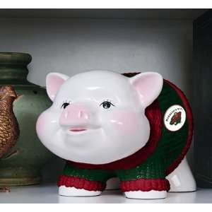  10 NHL Minnesota Wild Hockey Ceramic Piggy Bank