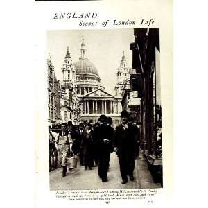  c1920 LONDON LUDGATE HILL PAULS CATHEDRAL CHEAPSIDE