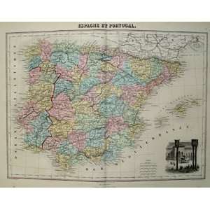  Vuillemin Map of Spain and Portugal (1880) Office 