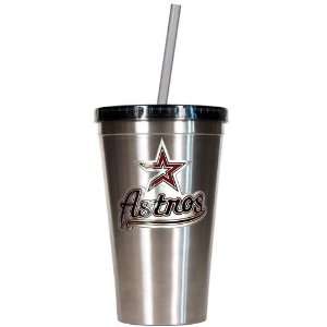Houston Astros 16oz Stainless Steel Insulated Tumbler with Straw 