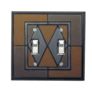  Slate   Black Ceramic Switch Plate / 2 Toggle