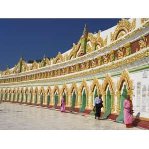 Two Nuns and a Man Walk Past Umin Thounze, Sagaing Hil Photographic 