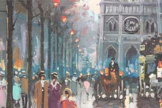 Antoine Blanchard Notre Dame Parisian Oil Painting  