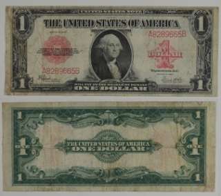 1923 $1 ONE DOLLAR UNITED STATES NOTE RED SEAL VERY GOOD  
