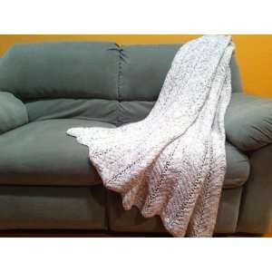  Grand Mom Inna   Handmade Knitted Blanket  light beige mix 