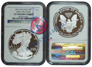 2012 W Proof American Silver Eagle $1 NGC PF70 PF 70 Ultra Cameo Early 