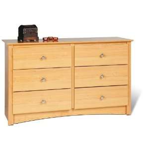   Sonoma Maple Condo Sized 6 Drawer Double Dresser Furniture & Decor