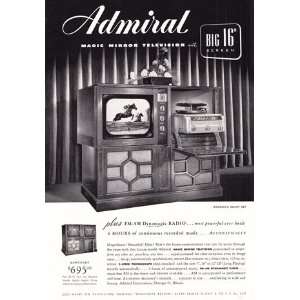  Print Ad 1949 Admiral Television Admiral Books