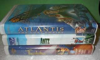 Lot 3 Children VHS Movies Atlantis/Antz/Thumbelina Clam  