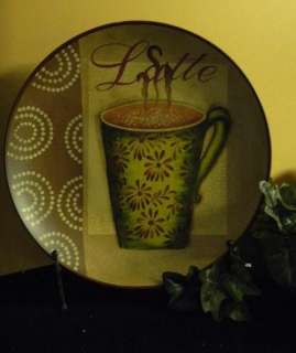Porcelain Latte` Coffee Brights Charger w/Easel NWT  