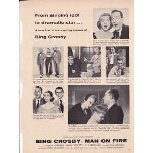 Bing Crosby Man On Fire Movie Advertisement 1957 Original 