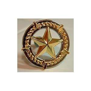  Drawer Pulls, Texas Star W/Barbwire Gold Tone Drawer Pull 