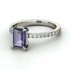  Reese Ring, Emerald Cut Iolite Sterling Silver Ring with 