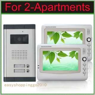 LCD 2 Apartments Video Doorbell Door phone Intercom  