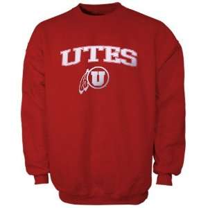 Utah Utes Crimson Universal Logo Crew Sweatshirt  Sports 