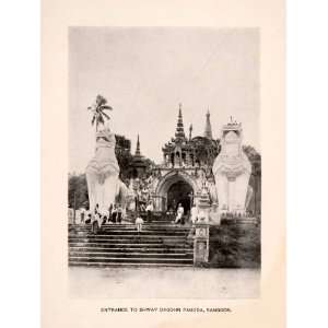   Yangon Burma Rangoon   Original Halftone Print
