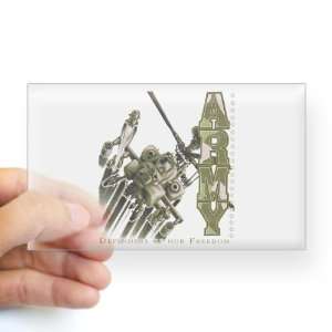  Sticker Clear (Rectangle) Army US Military Defenders Of 