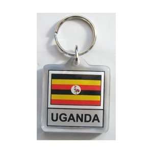  Uganda   Country Lucite Key Ring Patio, Lawn & Garden