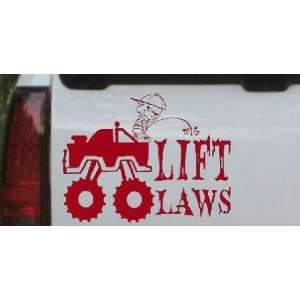 Pee On Lift Laws Off Road Car Window Wall Laptop Decal Sticker    Red 