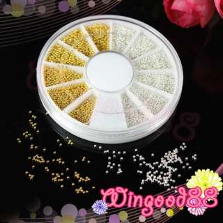 Package included 1 wheel of Silver and Gold Mini Metal beads For nail 