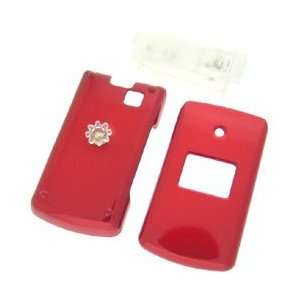   LG CU515 Solid Red Snap On Case Cover with Removable Swivel Belt Clip