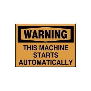  WARNING Labels THIS MACHINE STARTS AUTOMATICALLY Adhesive 