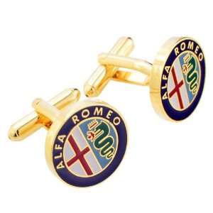  Alfa Romeo Logo Automotive Car Golden Cufflinks Jewelry