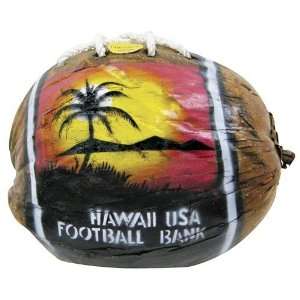    Hawaiian Coconut Football Bank 6 to 8 inches