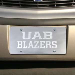  NCAA UAB Blazers Silver Mirrored Team Logo License Plate 