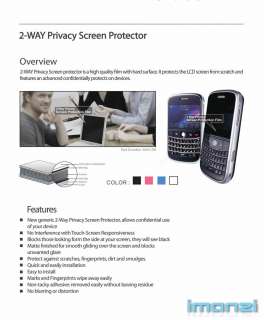 Way privacy anti spy 180° screen protector film for BlackBerry Bold 