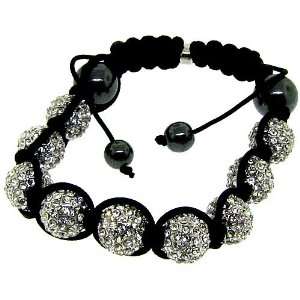   black & silver disco ball shamballa bracelet hip hop bling Jewelry