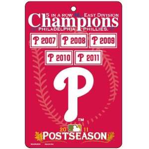  2011 National League East Champion Sign 7.25x12