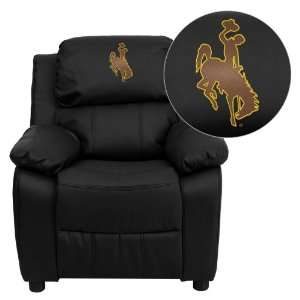 Flash Furniture Wyoming Cowboys and Cowgirls Embroidered Black Leather 