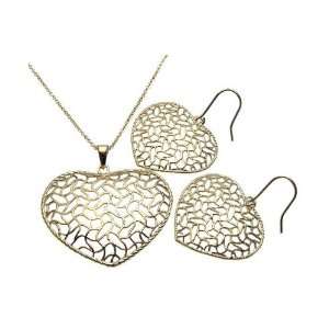 Nickel Free Sterling Silver Pendant & Earring Sets 14K Gold Plated 