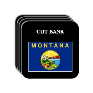 US State Flag   CUT BANK, Montana (MT) Set of 4 Mini Mousepad Coasters