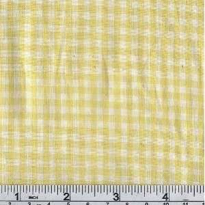  1/8 Gingham Shirting Yellow/White Fabric By The Yard 