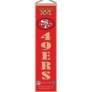 San Francisco 49ers Super Bowl 16 Wool 8 x 32 Heritage 